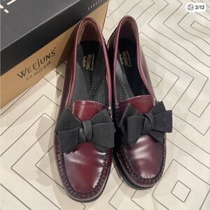 New G.H. Bass Weejuns Jillian Burgundy Bow Loafers